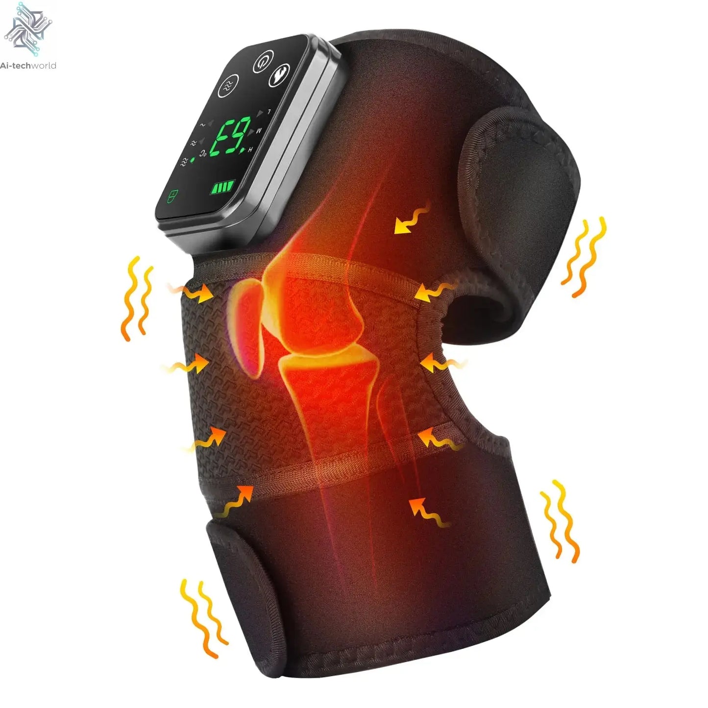 Thermal Knee Massager 3 in 1 Shoulder Knee Elbow Heating Massage Support Brace Rechargeable Vibration Pad Machine Muscle Relax Ai-TechWorld 