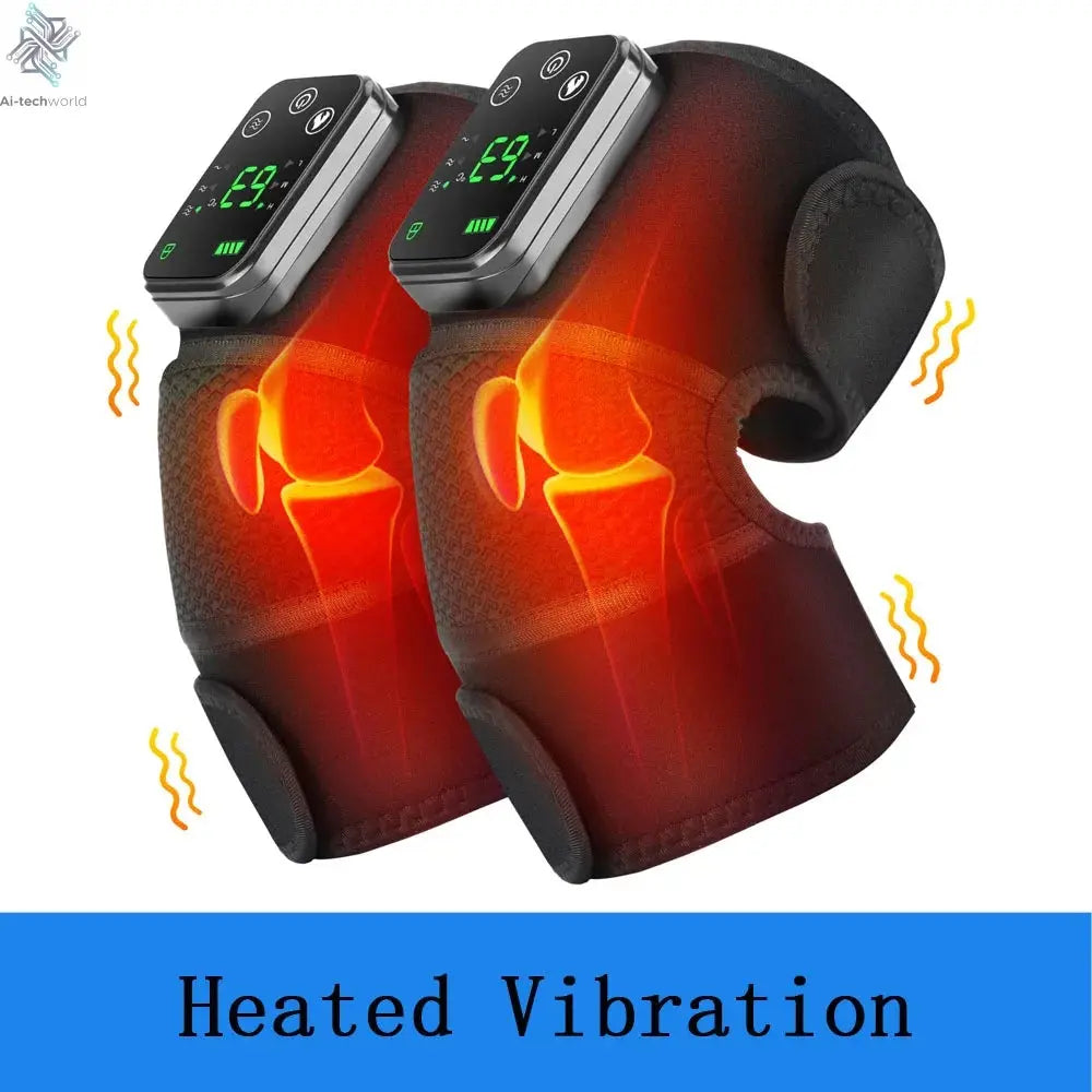 Thermal Knee Massager 3 in 1 Shoulder Knee Elbow Heating Massage Support Brace Rechargeable Vibration Pad Machine Muscle Relax Ai-TechWorld 
