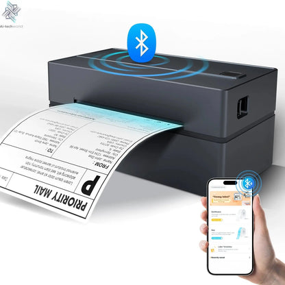 Thermal Label Printer Portable No Ink Required 300DPI 4x6 for Small Business WiFi Bluetooth USB High Speed Express Airway Bill Ai-TechWorld 