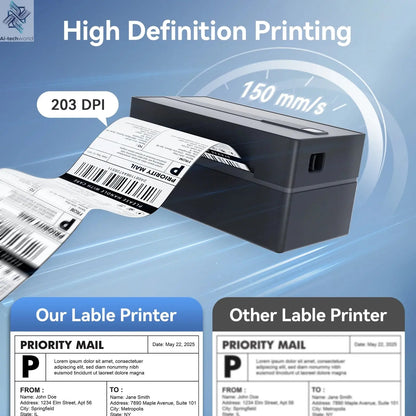 Thermal Label Printer Portable No Ink Required 300DPI 4x6 for Small Business WiFi Bluetooth USB High Speed Express Airway Bill Ai-TechWorld 