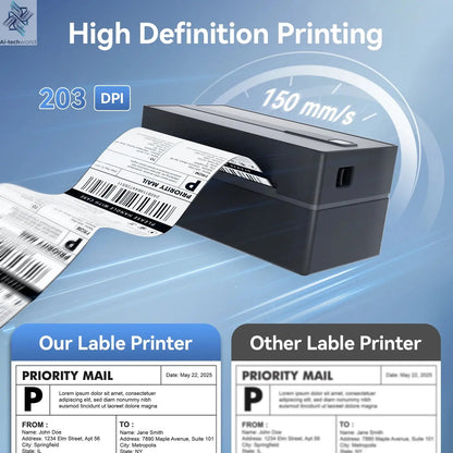 Thermal Label Printer Portable No Ink Required 300DPI 4x6 for Small Business WiFi Bluetooth USB High Speed Express Airway Bill Ai-TechWorld 