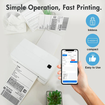 Thermal Label Printer Portable No Ink Required 300DPI 4x6 for Small Business WiFi Bluetooth USB High Speed Express Airway Bill Ai-TechWorld 
