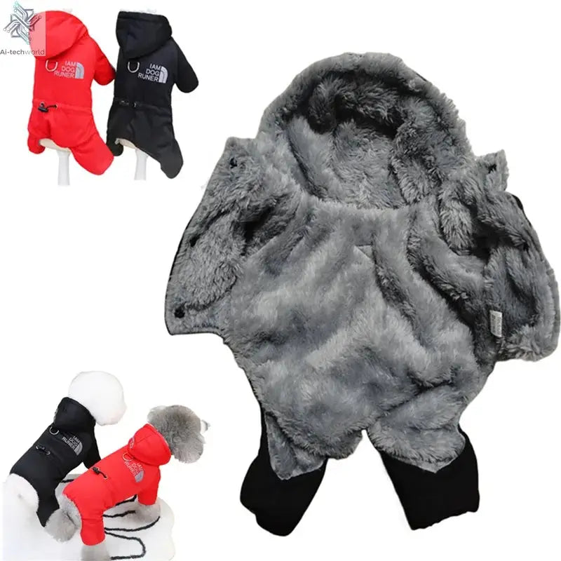 Thicken Warm Dog Jumpsuit Winter Pet Dogs Clothes for Chihuahua Coat Waterproof Hoodie Puppy Overalls Poodle Jacket Pet Apparel Ai-TechWorld 