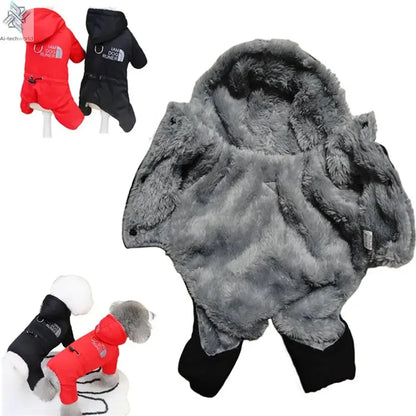 Thicken Warm Dog Jumpsuit Winter Pet Dogs Clothes for Chihuahua Coat Waterproof Hoodie Puppy Overalls Poodle Jacket Pet Apparel Ai-TechWorld 