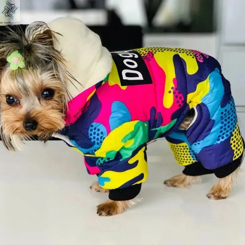 Thicken Warm Dog Jumpsuit Winter Pet Dogs Clothes for Chihuahua Coat Waterproof Hoodie Puppy Overalls Poodle Jacket Pet Apparel Ai-TechWorld 