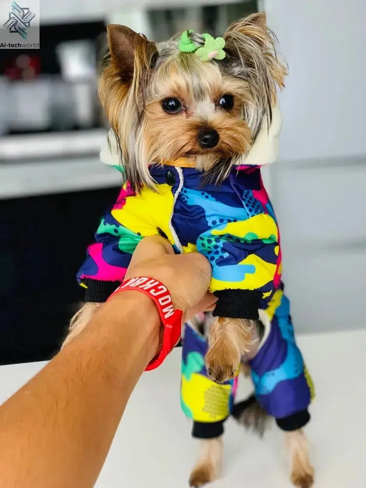 Thicken Warm Dog Jumpsuit Winter Pet Dogs Clothes for Chihuahua Coat Waterproof Hoodie Puppy Overalls Poodle Jacket Pet Apparel Ai-TechWorld 