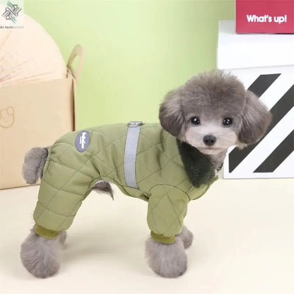 Thicken Warm Dog Jumpsuit Winter Pet Dogs Clothes for Chihuahua Coat Waterproof Hoodie Puppy Overalls Poodle Jacket Pet Apparel Ai-TechWorld 