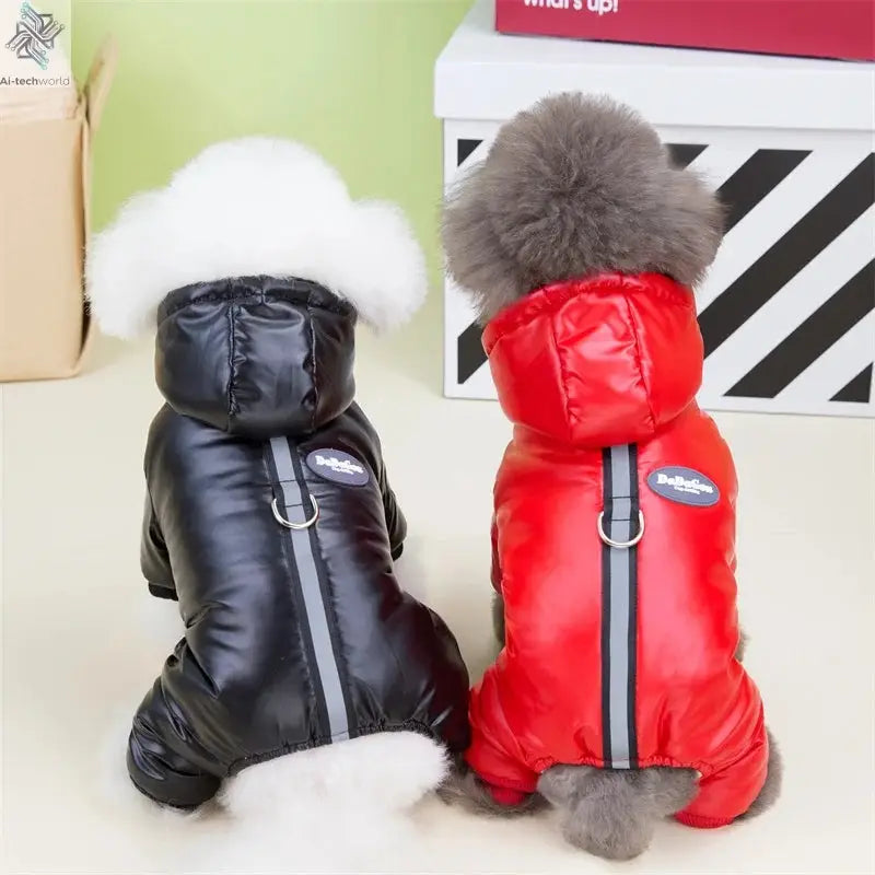 Thicken Warm Dog Jumpsuit Winter Pet Dogs Clothes for Chihuahua Coat Waterproof Hoodie Puppy Overalls Poodle Jacket Pet Apparel Ai-TechWorld 
