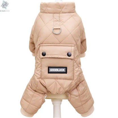 Thicken Warm Dog Jumpsuit Winter Pet Dogs Clothes for Chihuahua Coat Waterproof Hoodie Puppy Overalls Poodle Jacket Pet Apparel Ai-TechWorld 