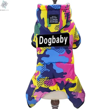 Thicken Warm Dog Jumpsuit Winter Pet Dogs Clothes for Chihuahua Coat Waterproof Hoodie Puppy Overalls Poodle Jacket Pet Apparel Ai-TechWorld 