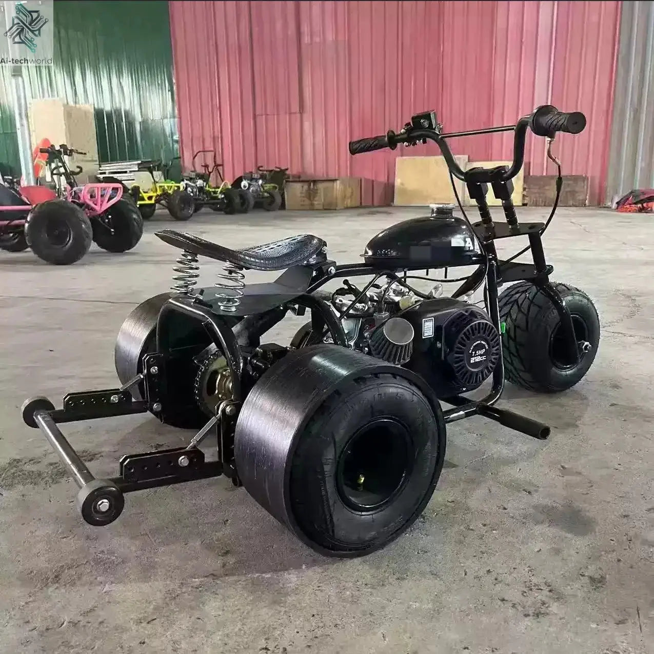 Three-wheeled karting adult-child drift racing drift-off gas-powered three-wheeler karting fuel beach buggy Ai-TechWorld 