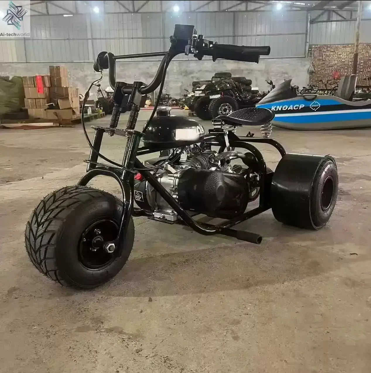 Three-wheeled karting adult-child drift racing drift-off gas-powered three-wheeler karting fuel beach buggy Ai-TechWorld 