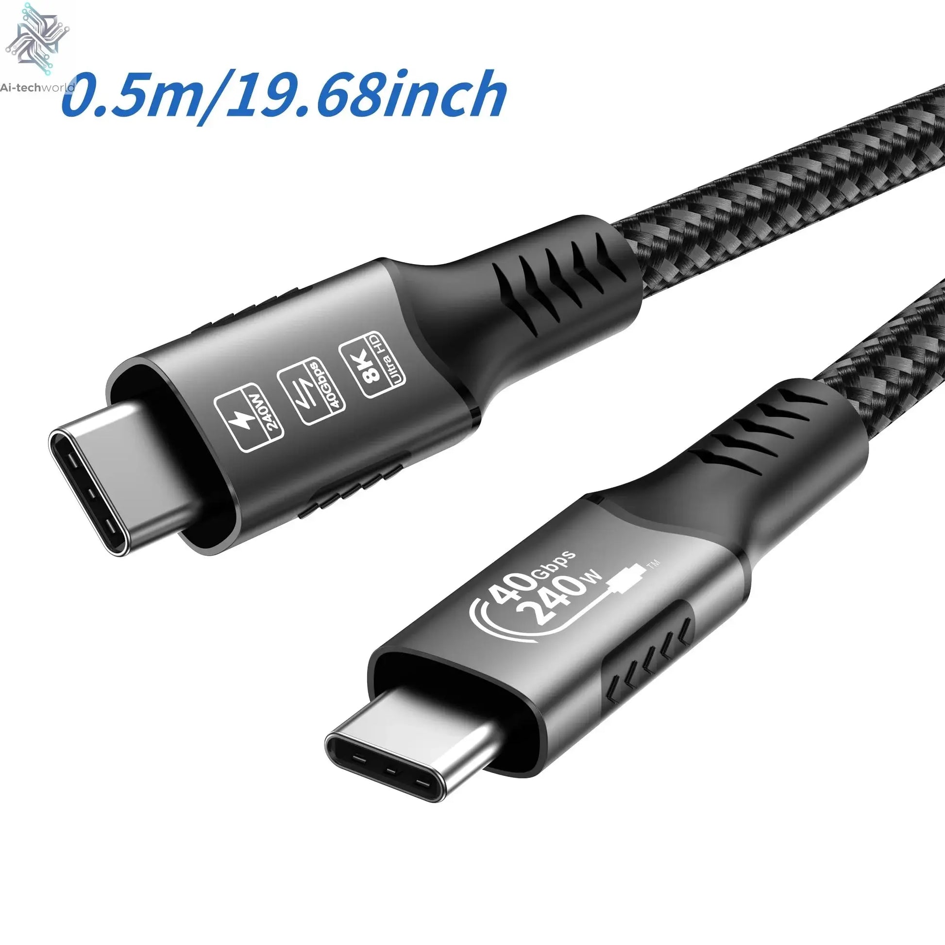 Thunderbolt 5 Type-C Cable 16K@30Hz 8K 48V/5A  PD240W 80Gbps Type-C to USB C for iphone 15 Pro Tablet Switch Laptop MacBook Pro - Ai-TechWorld