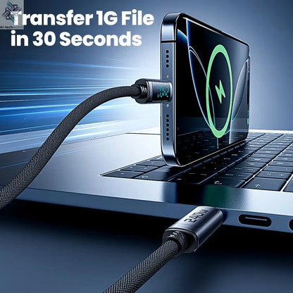 Toocki 240W USB C to USB C Cable LED Digital PD3.1 QC4.0 Fast Charging Dual C Cable for iPhone 15 Pro Macbook 480Mbps Data Cord Ai-TechWorld 
