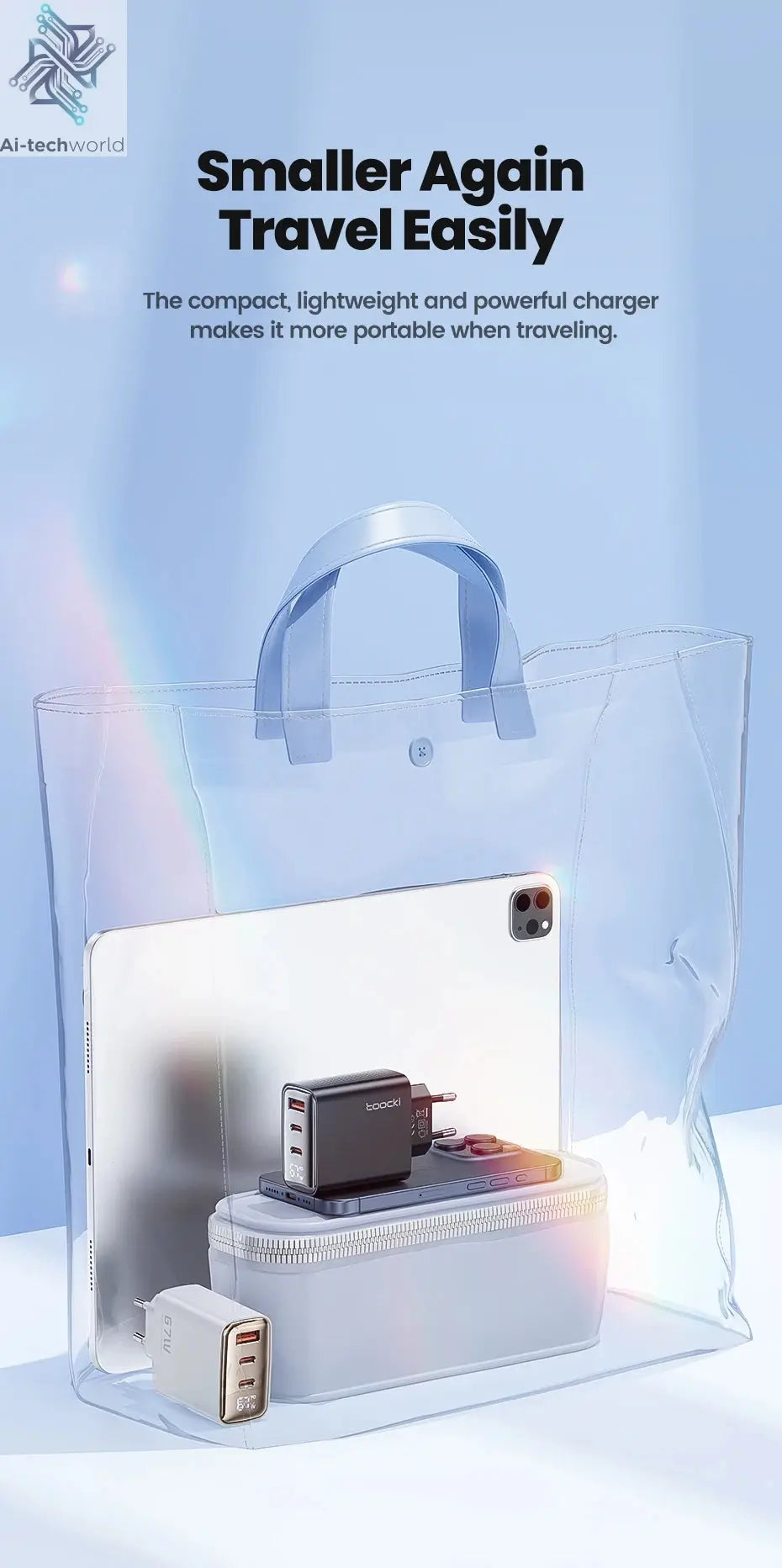 Toocki 67W GaN USB Type C Charger Digital Display 65W 45W PPS PD QC4.0 Quick Charge For Macbook Laptop IPAD Tablet iPhone 15 14 Ai-TechWorld 