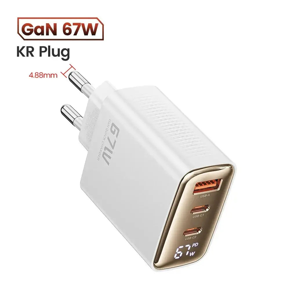 Toocki 67W GaN USB Type C Charger Digital Display 65W 45W PPS PD QC4.0 Quick Charge For Macbook Laptop IPAD Tablet iPhone 15 14 Ai-TechWorld 