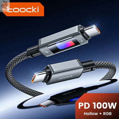 Toocki PD 100W USB C To USB C Cable PD Fast Charging Charger Cable 5A E-Marker Chip For iphone 17 16 Macbook Xiaomi Samsung S23 Ai-TechWorld 