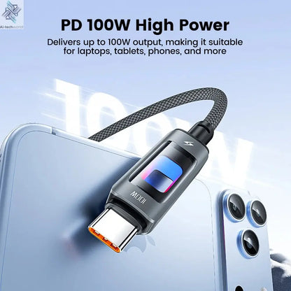 Toocki PD 100W USB C To USB C Cable PD Fast Charging Charger Cable 5A E-Marker Chip For iphone 17 16 Macbook Xiaomi Samsung S23 Ai-TechWorld 