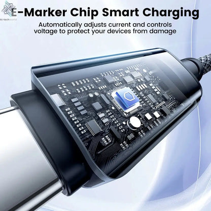 Toocki PD 100W USB C To USB C Cable PD Fast Charging Charger Cable 5A E-Marker Chip For iphone 17 16 Macbook Xiaomi Samsung S23 Ai-TechWorld 