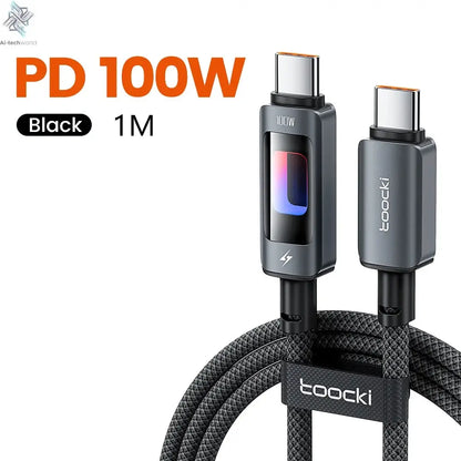 Toocki PD 100W USB C To USB C Cable PD Fast Charging Charger Cable 5A E-Marker Chip For iphone 17 16 Macbook Xiaomi Samsung S23 Ai-TechWorld 