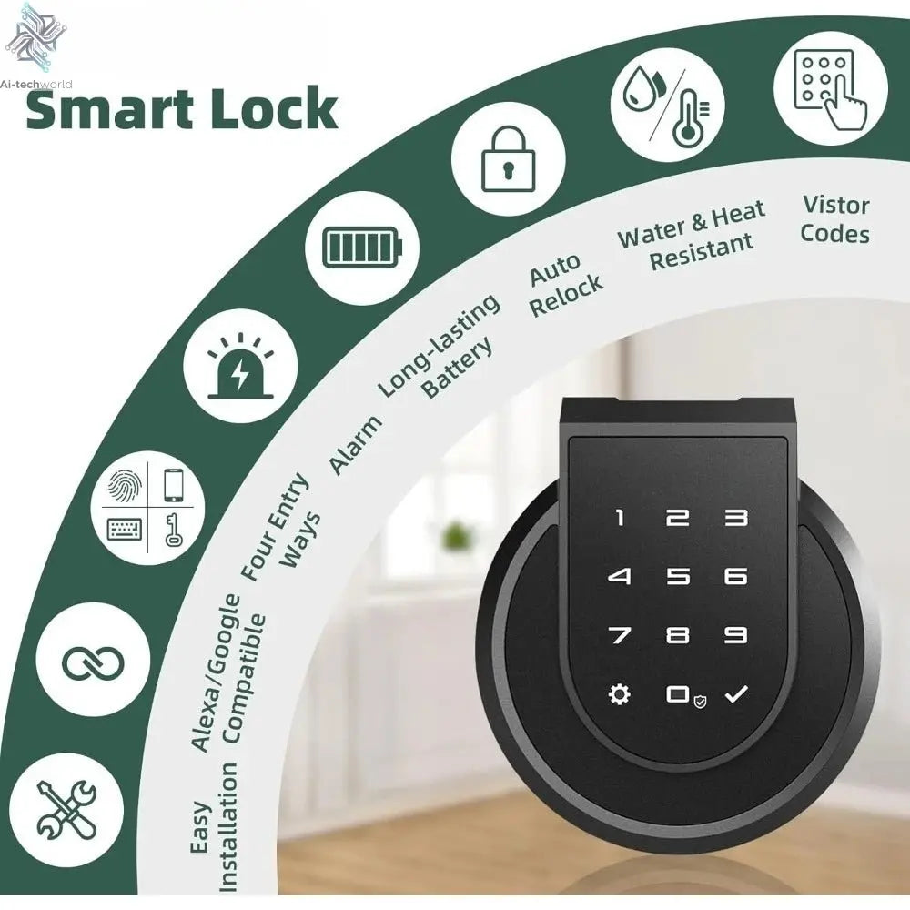Touch Fingerprint Smart Lock – Biometric - Multiple Unlocking Methods Ai-TechWorld