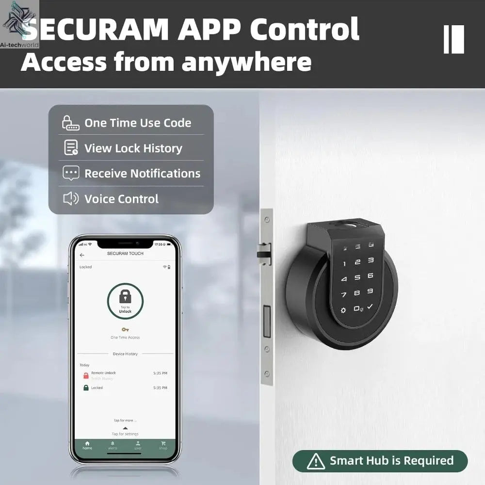 Touch Fingerprint Smart Lock – Biometric - Multiple Unlocking Methods Ai-TechWorld