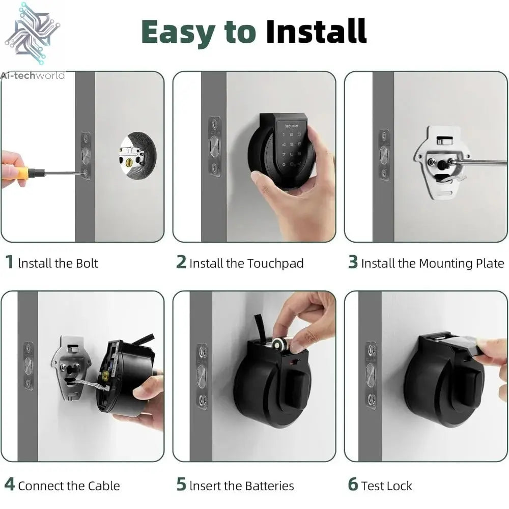 Touch Fingerprint Smart Lock – Biometric - Multiple Unlocking Methods Ai-TechWorld