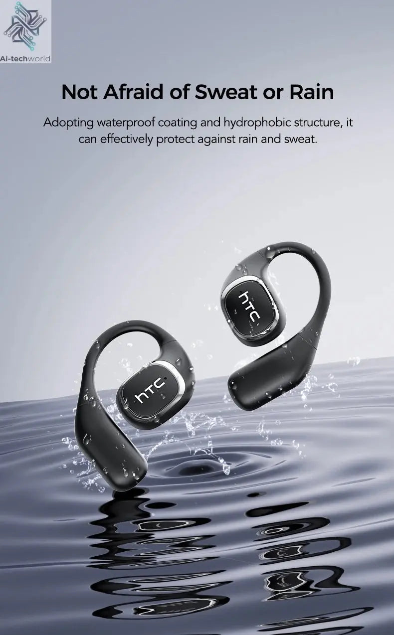 Translator HTC NE11 Bluetooth 6.0 OWS Wireless Headphones Translation Earphones Full-Color Touch Screen Ultra Long Battery Life Ai-TechWorld 