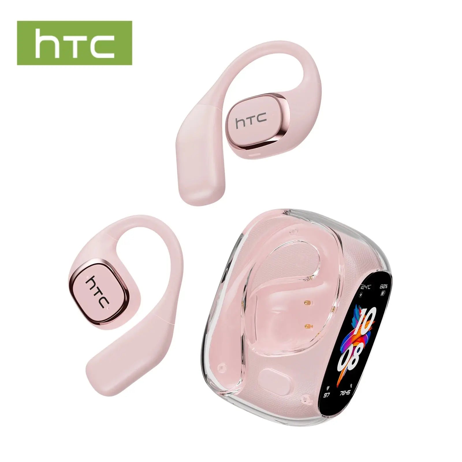 Translator HTC NE11 Bluetooth 6.0 OWS Wireless Headphones Translation Earphones Full-Color Touch Screen Ultra Long Battery Life Ai-TechWorld 