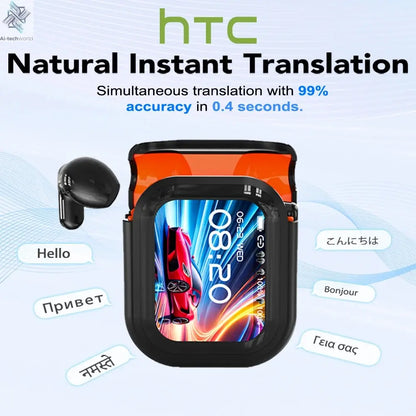Translator HTC NE20 New Bluetooth 6.0 Wireless Headphones Translation Ai-TechWorld 
