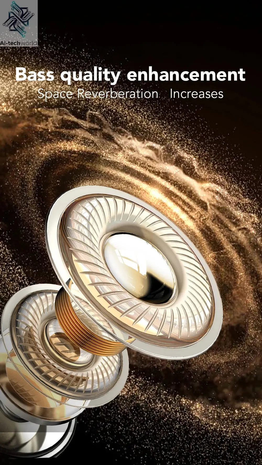 Translator HTC NE20 New Bluetooth 6.0 Wireless Headphones Translation Ai-TechWorld 