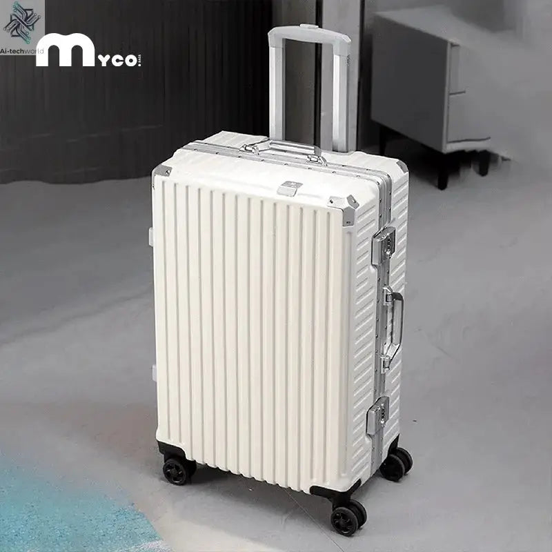 Trolley Luggage 20 24 26 28" Aluminum Frame Rolling Luggage Case USB Travel Suitcase on Wheels Combination Lock Carry on Luggage - Ai-TechWorld