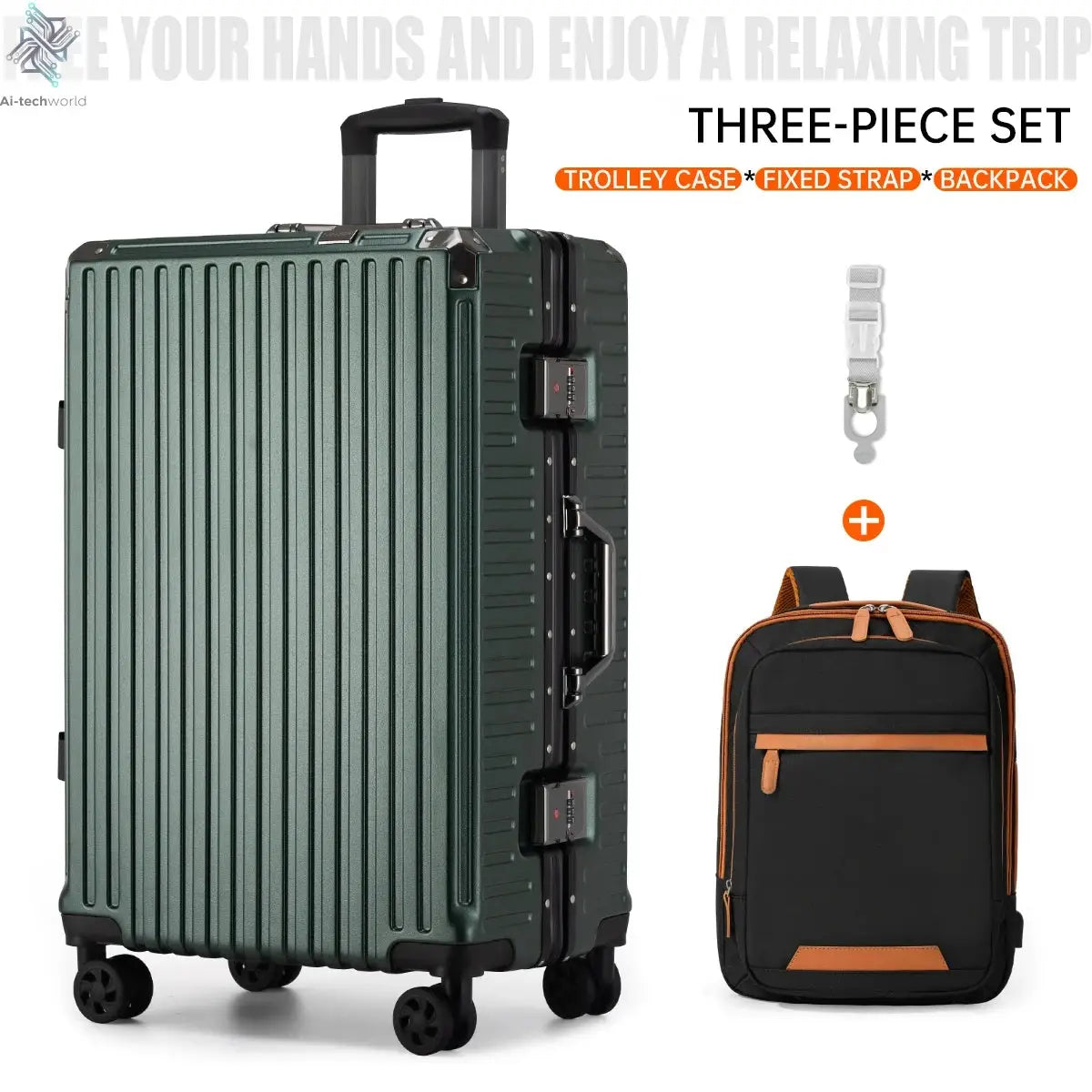 Trolley Luggage 20 24 26 28" Aluminum Frame Rolling Luggage Case USB Travel Suitcase on Wheels Combination Lock Carry on Luggage - Ai-TechWorld
