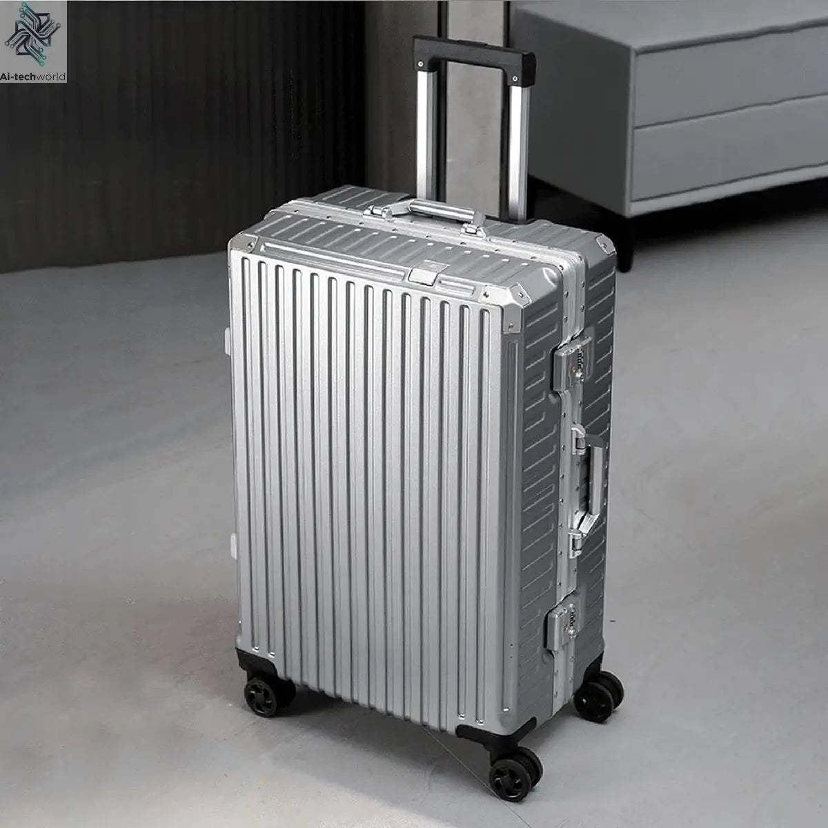 Trolley Luggage 20 24 26 28" Aluminum Frame Rolling Luggage Case USB Travel Suitcase on Wheels Combination Lock Carry on Luggage - Ai-TechWorld