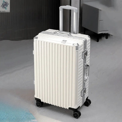Trolley Luggage 20 24 26 28" Aluminum Frame Rolling Luggage Case USB Travel Suitcase on Wheels Combination Lock Carry on Luggage - Ai-TechWorld