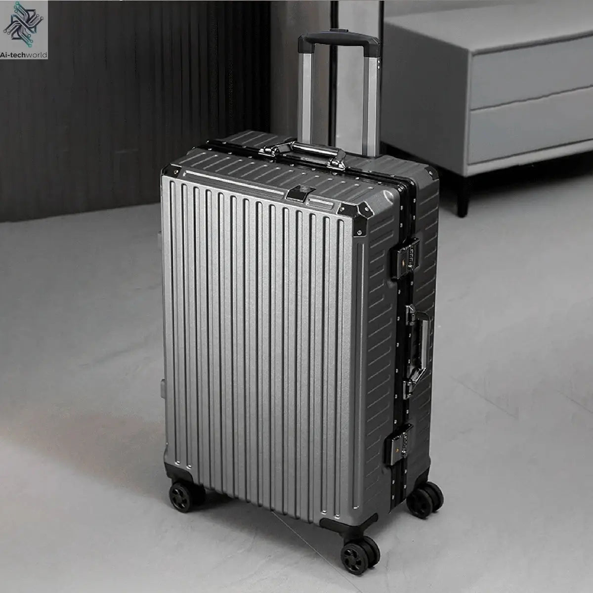 Trolley Luggage 20 24 26 28" Aluminum Frame Rolling Luggage Case USB Travel Suitcase on Wheels Combination Lock Carry on Luggage - Ai-TechWorld