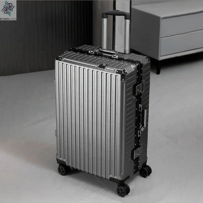 Trolley Luggage 20 24 26 28" Aluminum Frame Rolling Luggage Case USB Travel Suitcase on Wheels Combination Lock Carry on Luggage - Ai-TechWorld