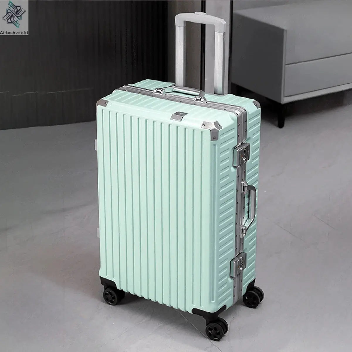 Trolley Luggage 20 24 26 28" Aluminum Frame Rolling Luggage Case USB Travel Suitcase on Wheels Combination Lock Carry on Luggage - Ai-TechWorld