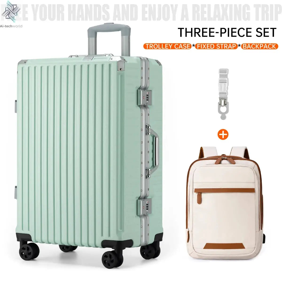 Trolley Luggage 20 24 26 28" Aluminum Frame Rolling Luggage Case USB Travel Suitcase on Wheels Combination Lock Carry on Luggage - Ai-TechWorld