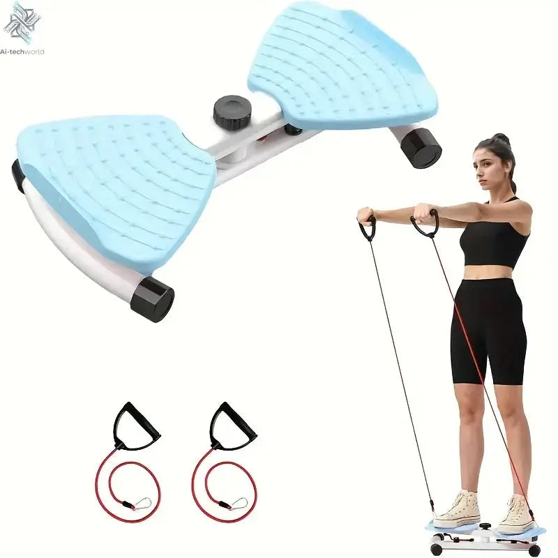 Twist Waist Plate, 20.87 Inch Waist Twister Machine with 2x30 Inch Ropes, 300 lbs Capacity Ab Twisting Fitness for Men & Women - Ai-TechWorld