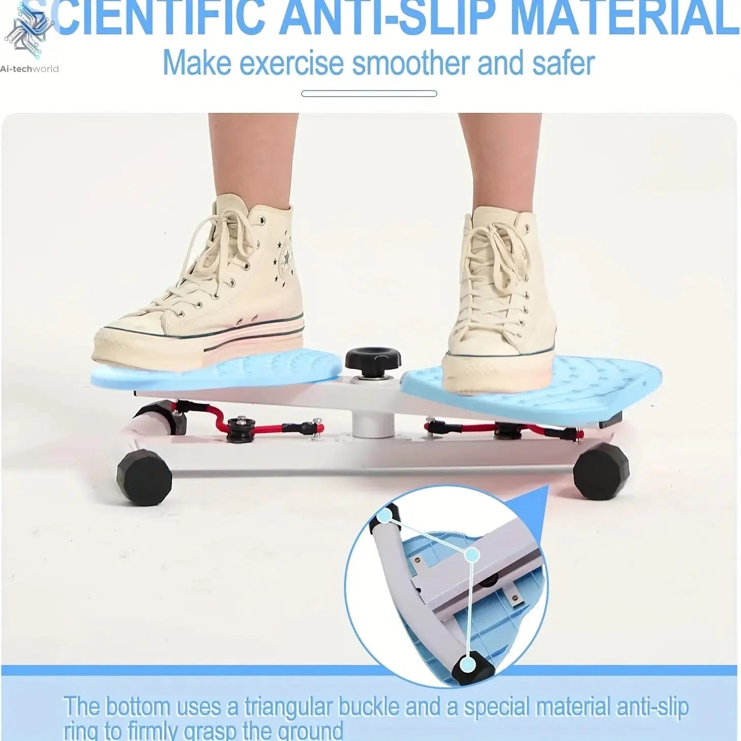 Twist Waist Plate, 20.87 Inch Waist Twister Machine with 2x30 Inch Ropes, 300 lbs Capacity Ab Twisting Fitness for Men & Women - Ai-TechWorld