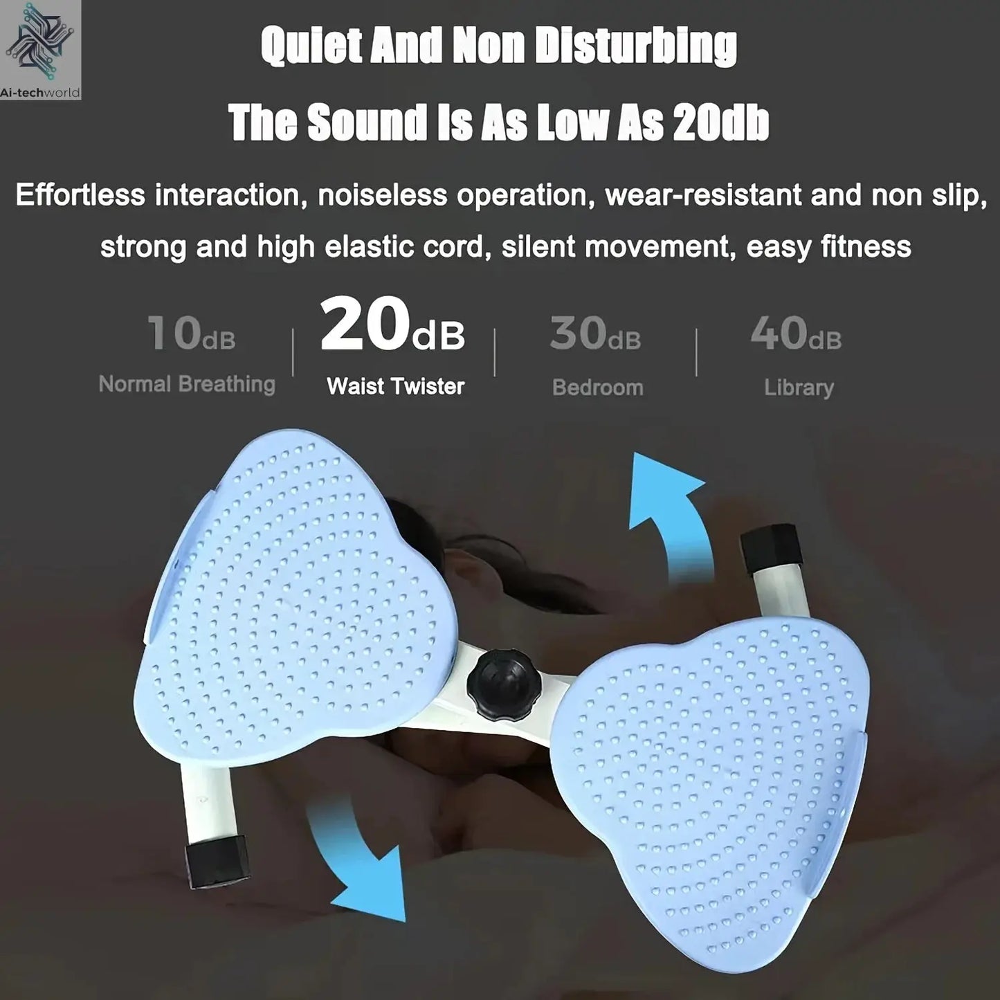 Twist Waist Plate, 20.87 Inch Waist Twister Machine with 2x30 Inch Ropes, 300 lbs Capacity Ab Twisting Fitness for Men & Women - Ai-TechWorld