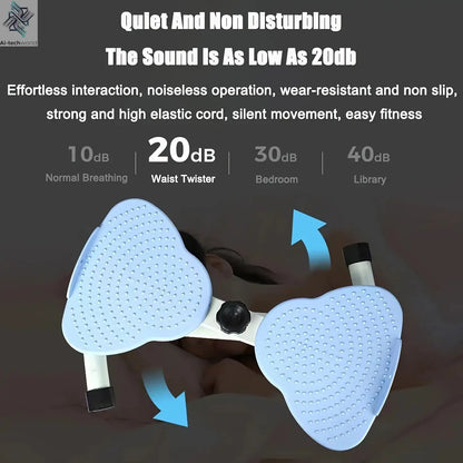 Twist Waist Plate, 20.87 Inch Waist Twister Machine with 2x30 Inch Ropes, 300 lbs Capacity Ab Twisting Fitness for Men & Women - Ai-TechWorld