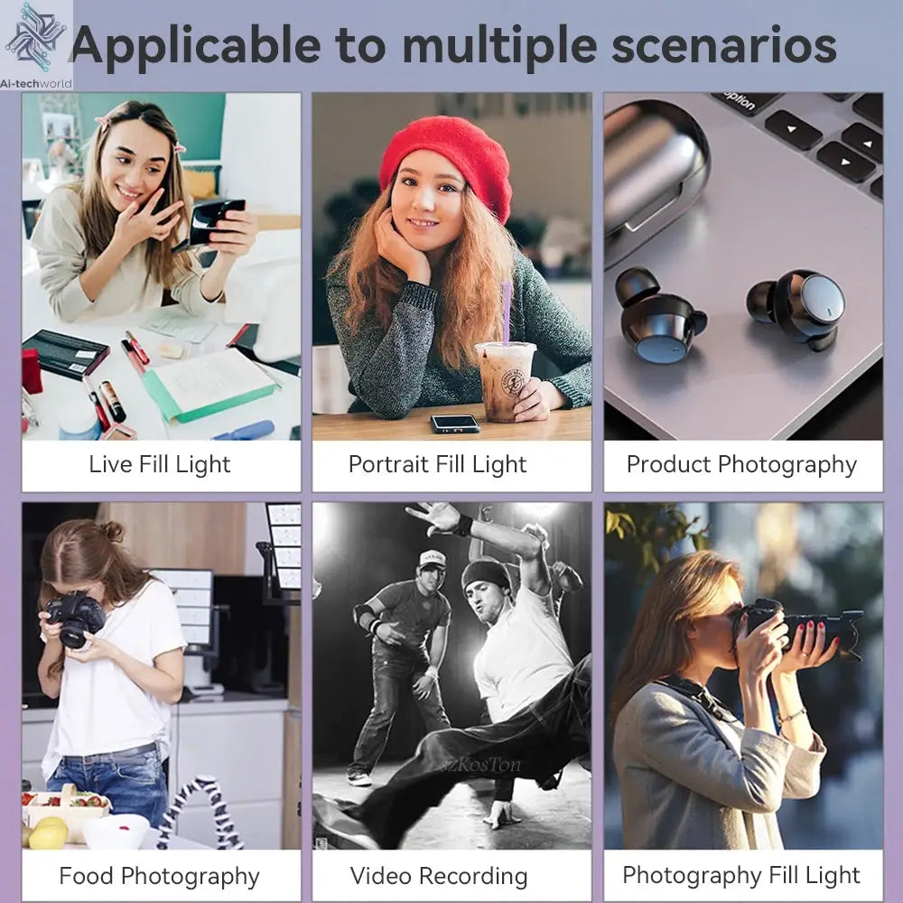 U600/U800 LED Photo Studio Light for Youbute Game Live Video Lighting Portable LED Video Recording Photography Panel Lamp Ai-TechWorld 