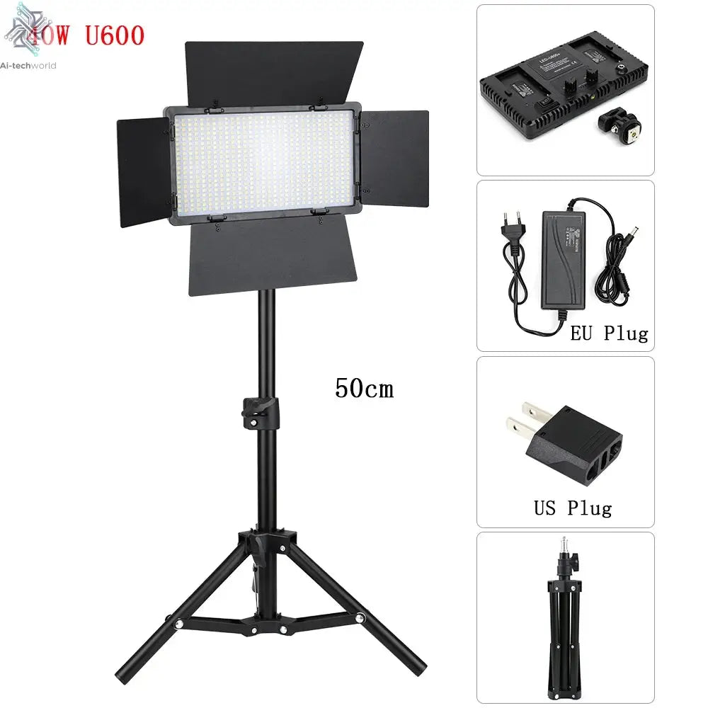 U600/U800 LED Photo Studio Light for Youbute Game Live Video Lighting Portable LED Video Recording Photography Panel Lamp Ai-TechWorld 