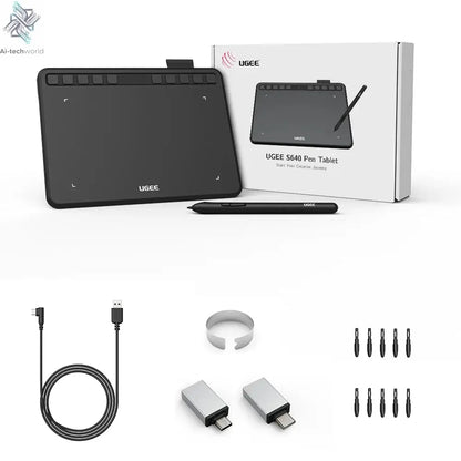 UGEE S640 Graphic Tablet 6 Inch Drawing Tablets Digital Pen Pad Writing Drawing Board 8192 Stylus for Android Windows Mac Laptop Ai-TechWorld 