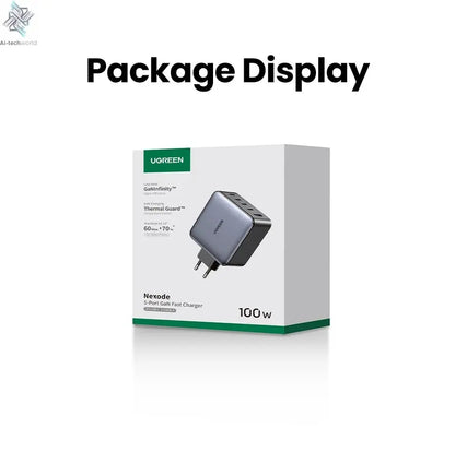 UGREEN 100W GaN Charger 5 Ports USB C Charger QC4.0 3.0 PPS For Macbook Air Laptop Tablet PDFast Charger For iPhone 16 15 14 Pro Ai-TechWorld 