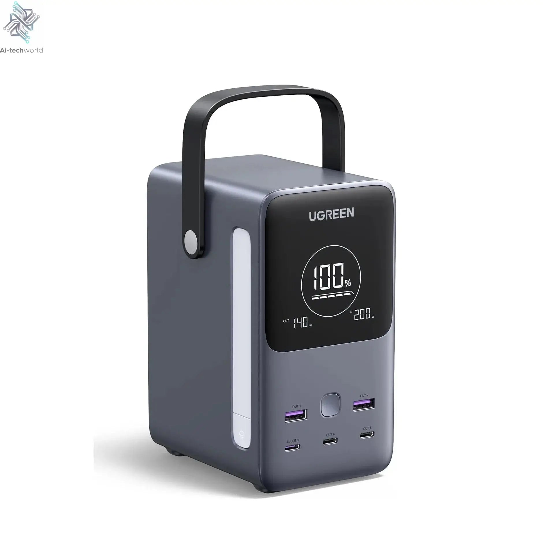 UGREEN 300W 48000mAh Portable Charger Power Bank with Smart Digital Display, Lighting and SOS Mode, 153Wh 5 Ports Battery Pack Ai-TechWorld 