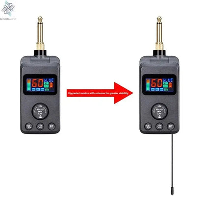UHF Dual Wireless Dynamic Karaoke Microphone System Anti-Howling Rechargeable Receiver Plug Play Microphone Set Built-in Lithium Ai-TechWorld 