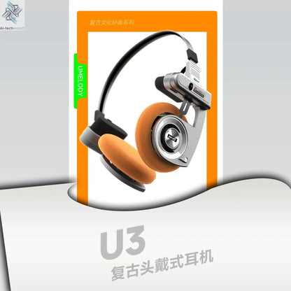 UMELODY U3 RETRO Headphones Wireless Bluetooth Headphones ON-Ear Headphones HIFI Wireless Foldable Noise Canceling Headphone Ai-TechWorld 